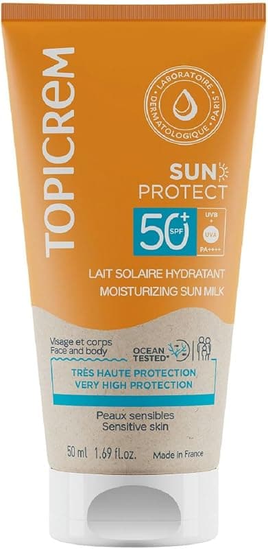 Topicrem Sun Protect Lait Solaire Hydratant SPF50+ - Protection Ultime pour Peaux Sensibles