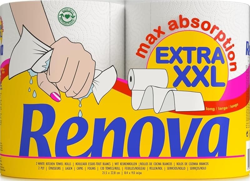 Essuie-tout Renova Extra XXL 2 Plis : Absorption et Économie