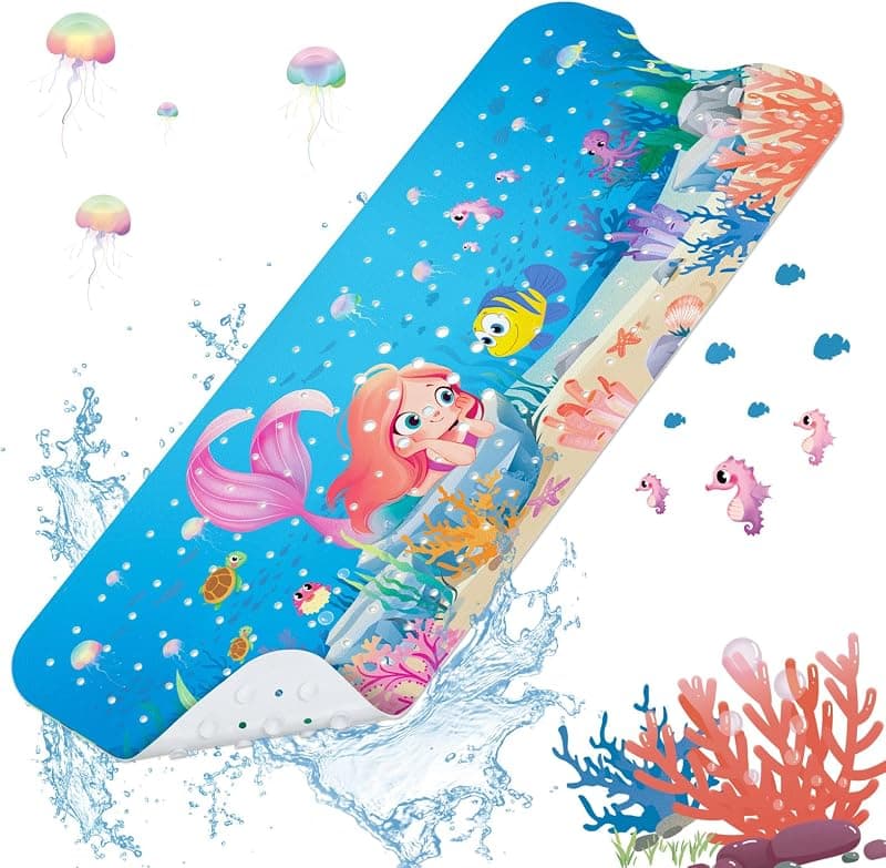 Tapis de Bain Antidérapant Enfant Sirène - Sécurité & Fun