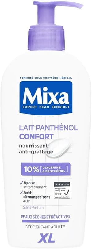Mixa Panthenol Comfort Baume Corps : Apaisement & Hydratation Intense pour Peaux Sèches