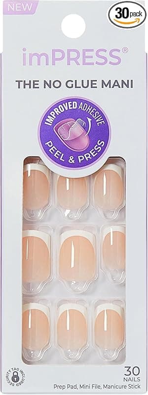 KISS imPRESS Press On Nails “Model” – Manucure French Effet Gel Instantanée
