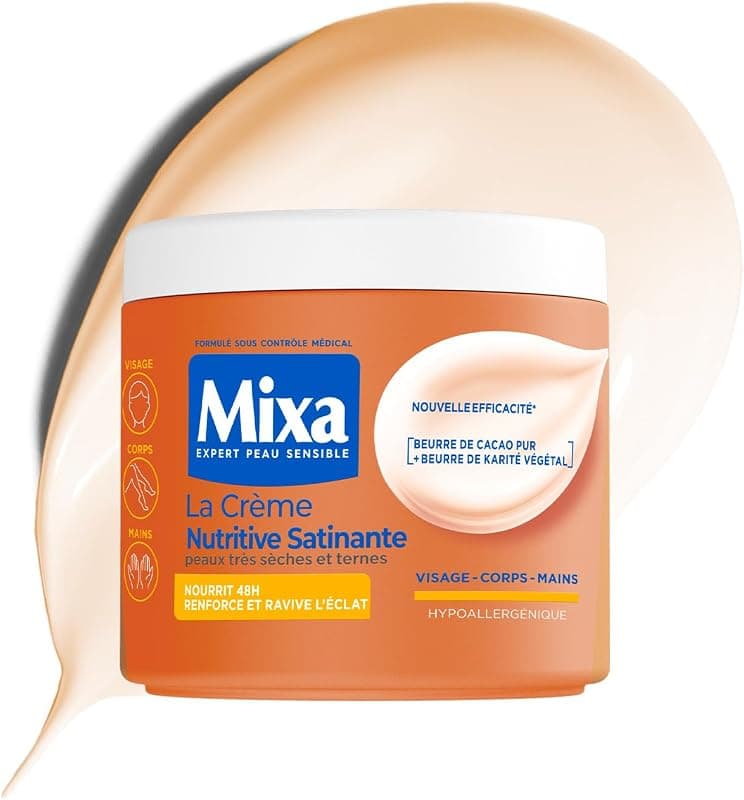 Mixa Crème Hydratante Anti-Grisaille Beurre Cacao Karité 400ml