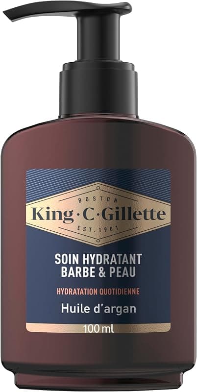 King C. Gillette Soin Barbe Homme 2-en-1 : Douceur et Hydratation