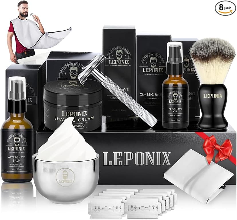 Kit Rasage Homme Ultime : Rasoir de Sûreté, Mousse Santal & Soins Naturels