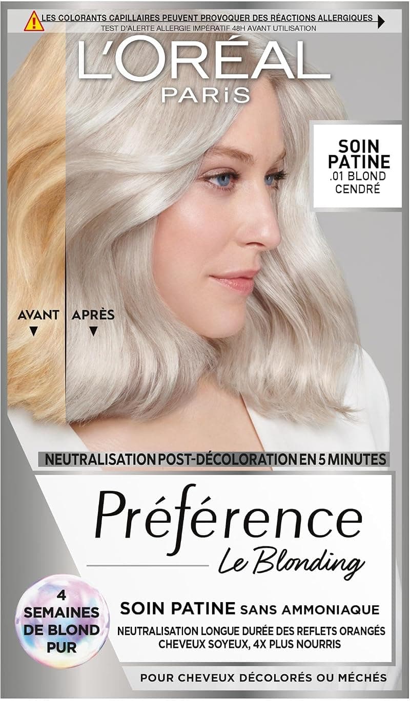 L'Oréal Paris Préférence Soin Patine Blond Cendré 01 | Neutralise les Reflets Orange
