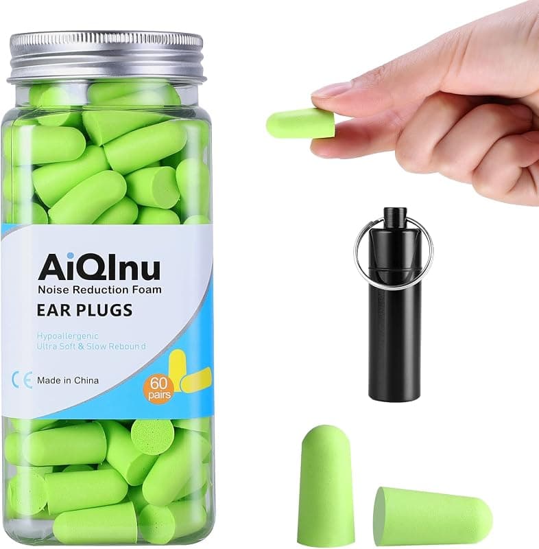 AiQInu Bouchons Oreilles Anti-Bruit - Réduction Sonore 38dB - Lot de 60 paires