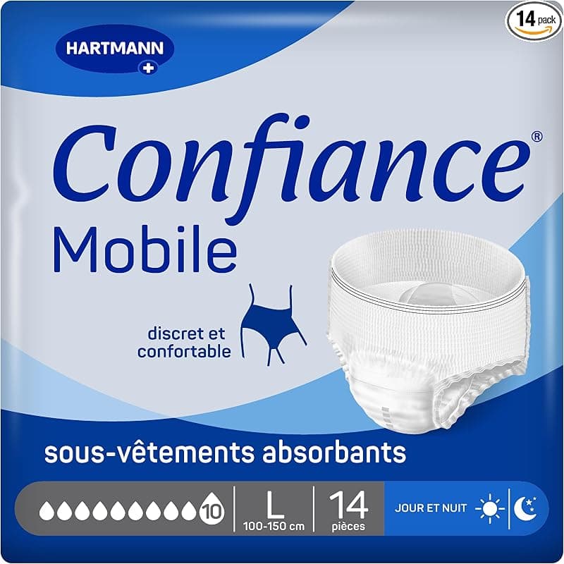 Slips Absorbants Confiance Mobile Taille L - Protection Anti-Fuites
