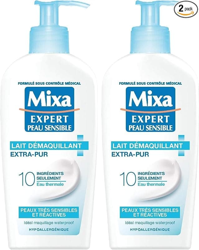 Mixa Expert Peau Sensible Lait Démaquillant Apaisant Extra-pur (Lot de 2)
