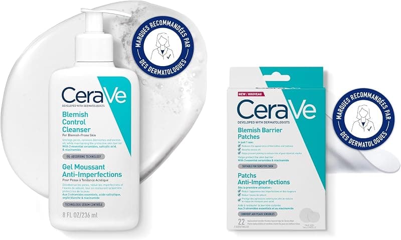 Duo CeraVe : Gel Moussant Anti-Imperfections & Patchs Invisibles