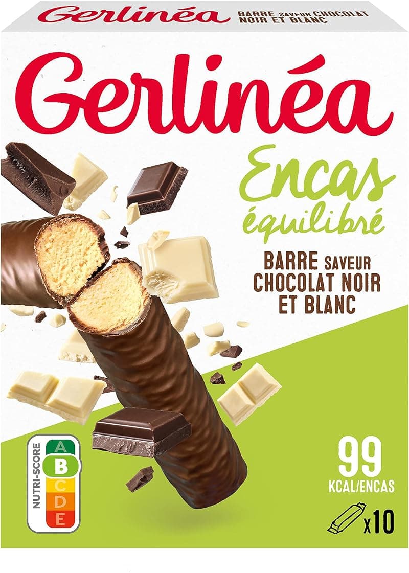 Barres Gerlinéa Chocolat Noir & Blanc : L'Encas Équilibré et Gourmand